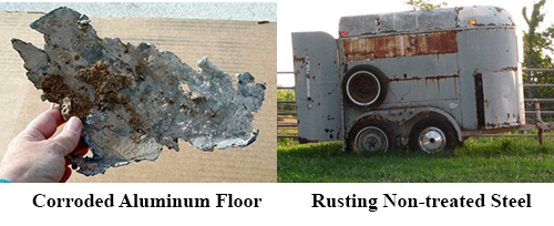 Corroded Aluminum Floor and Rusting Trailer